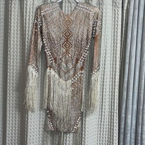 Angel brinks rhinestone fringe dress